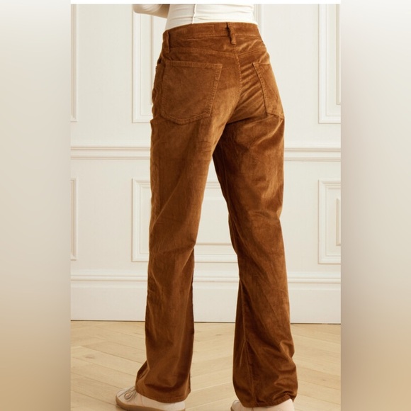 Free People Kyo Carpenter Corduroy Pants Womens 4 Orange Casual Pockets - Picture 10 of 10